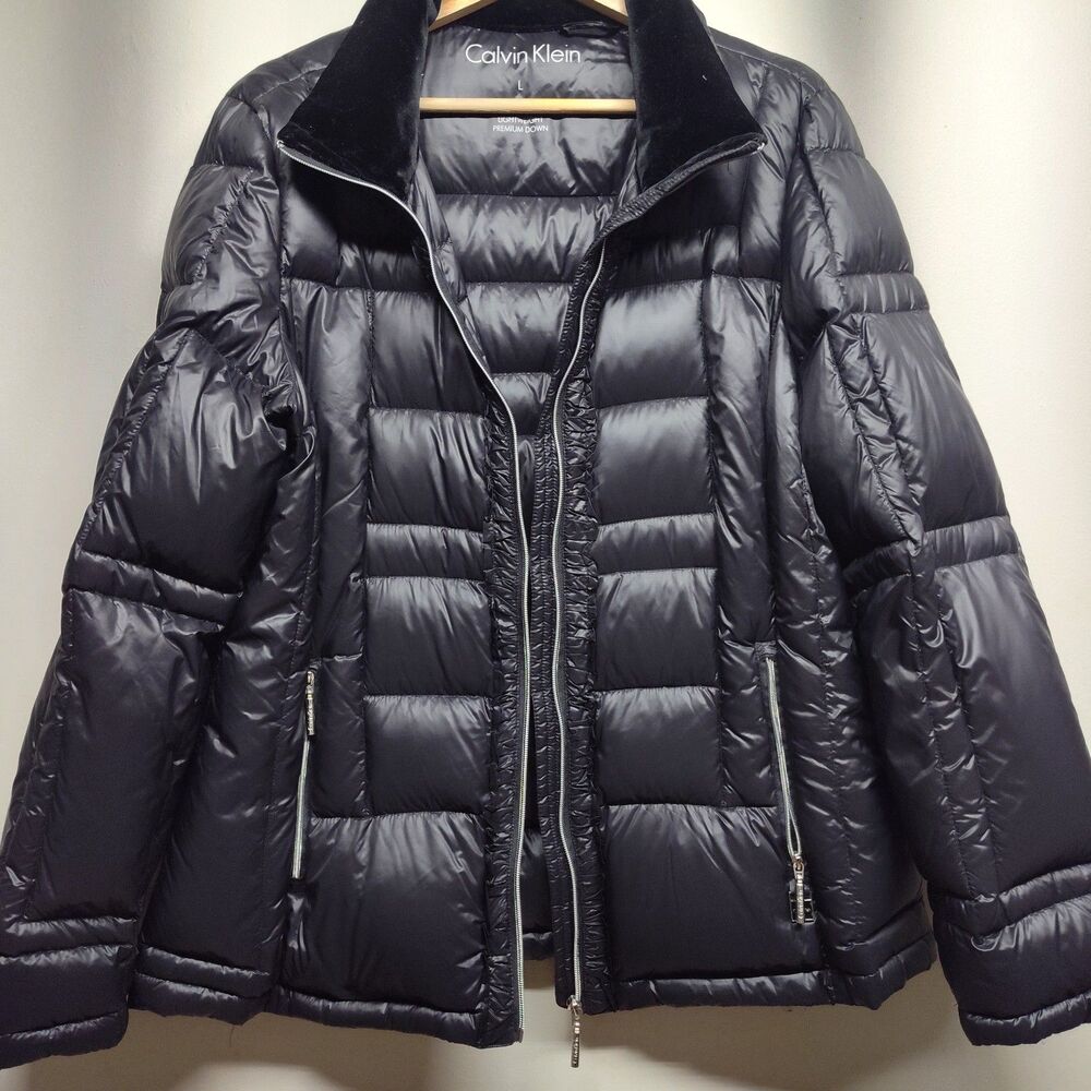 Calvin Klein Packable Lightweight Premium Down Quilted Jacket Women L Outerwear